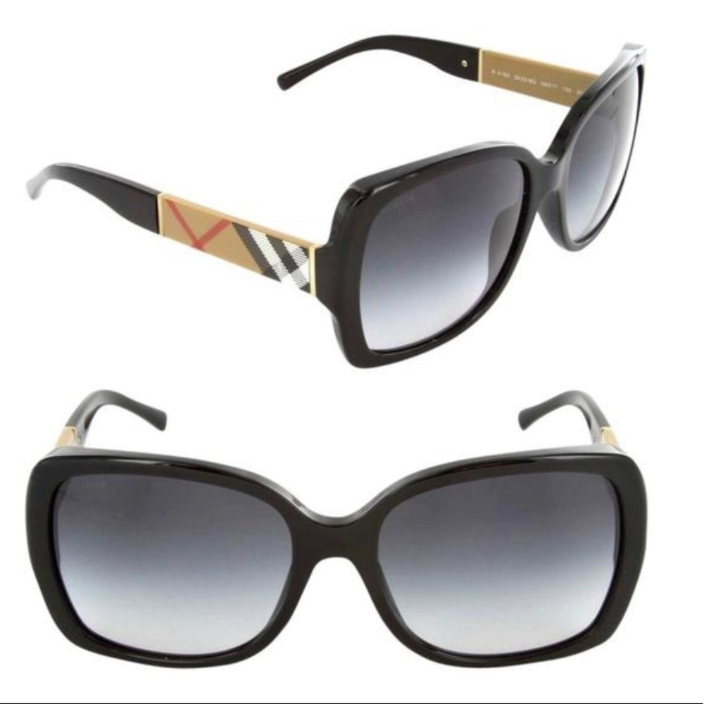 AUTH Burberry Black & Signature Check Sunglasses